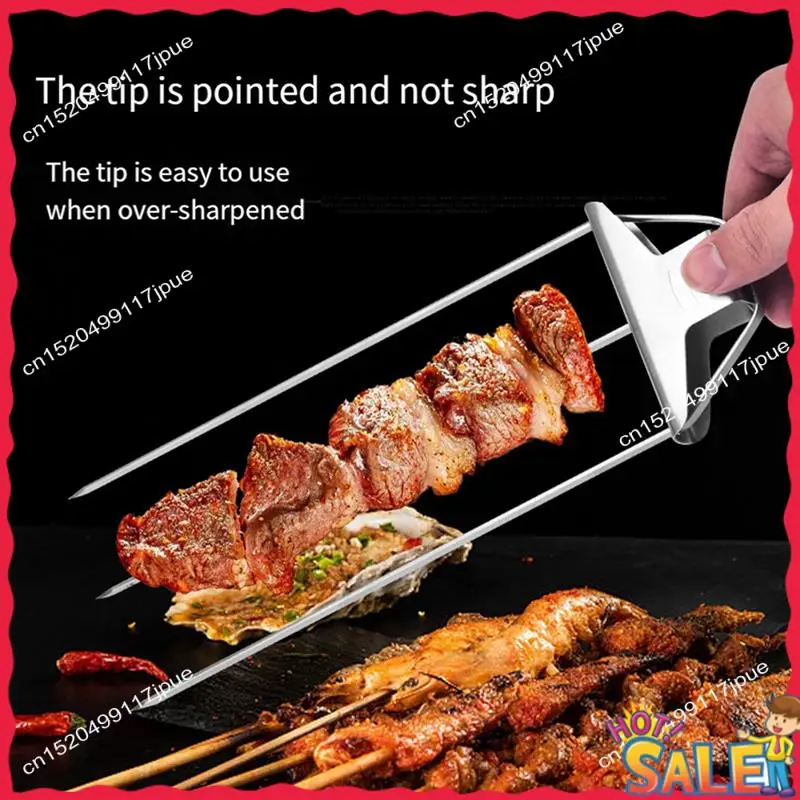 BOFO Brochetas para parrilla de 3 vías - Grill Savant, kit de brochetas de tenedor para barbacoa de tres puntas Brochetas Kabob al aire libre para asar carne