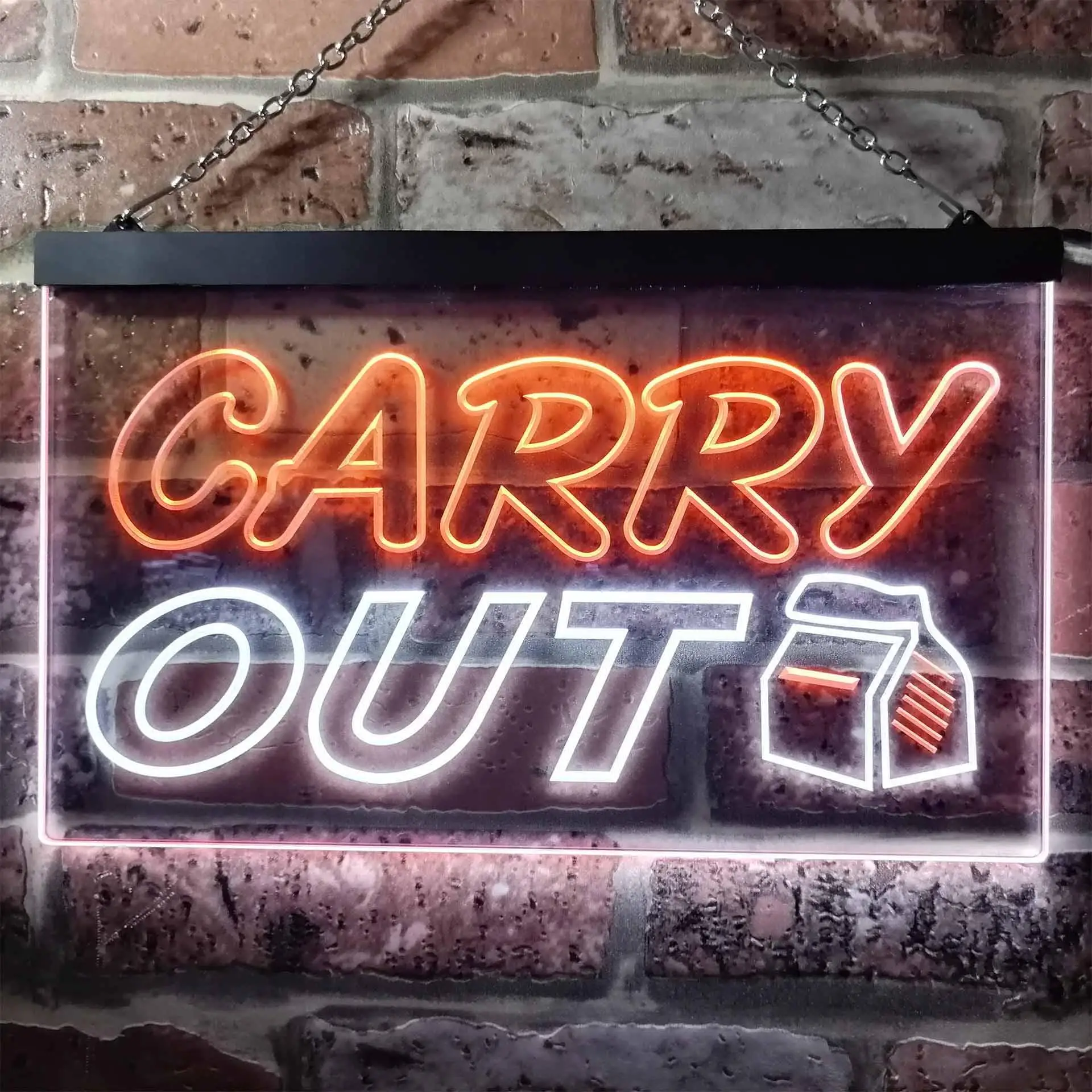 Carry Out Take Away Cafe Dual Color Led Neon Sign st6-i0503
