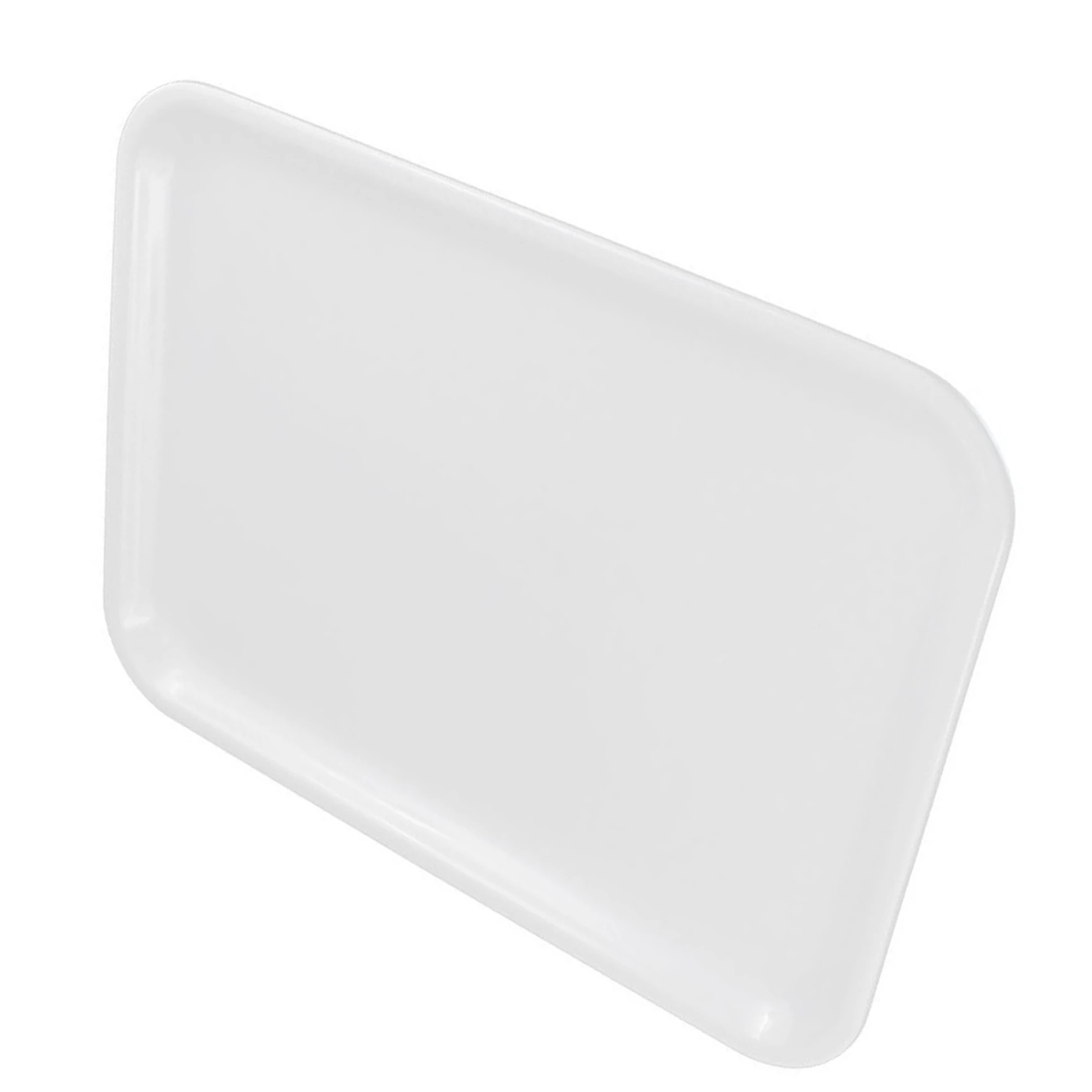 Delicate Texture-2X 10 Inch Long Rectangle Shape Serving Tray Made Of Plastic White