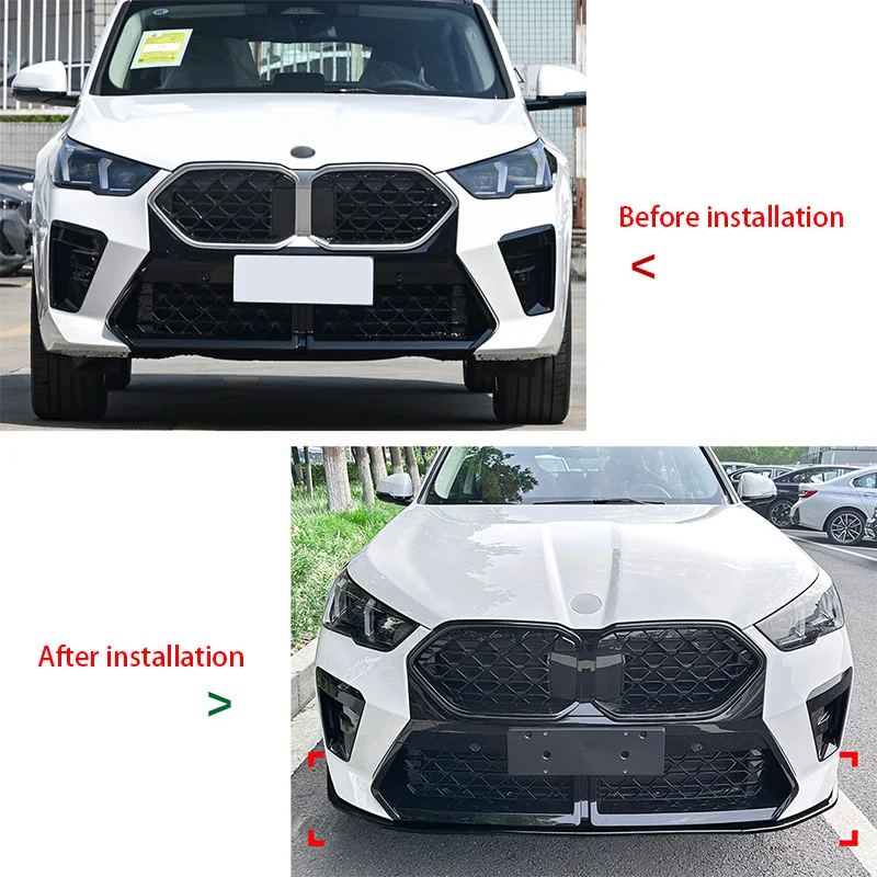 For BMW X2 U10 M-Sport 2023+ Car Front Bumper Spoiler Diffuser Splitter Lip Body Kit Exterior Parts Cover Gurad Tuning Car Part