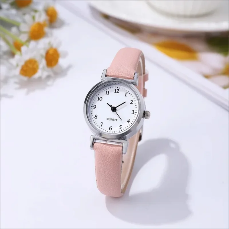 Jam tangan Quartz wanita, arloji sabuk tipis Digital minimalis, jam tangan khusus wanita untuk pacar