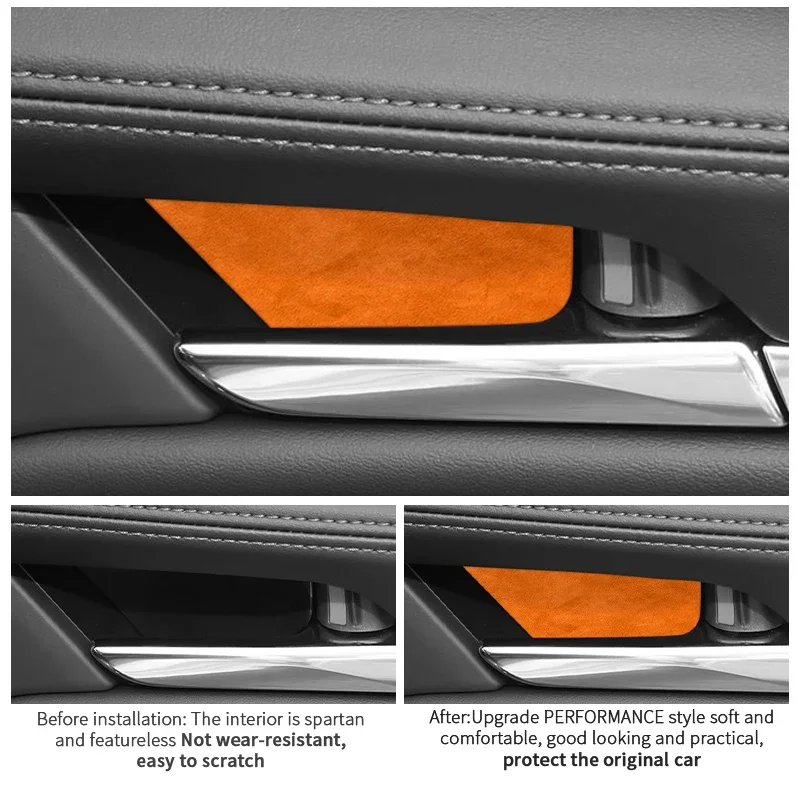 

Made of Alcantara For Mazda3 Axela Door Wrist Door Inner Handle Trim Protective Sticker Car Premium Interior Tuning Accessories