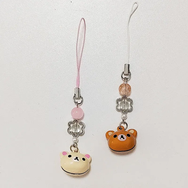 1pcs Bear Pendant Beaded Phone Charm Y2K Fairy Core Keychain