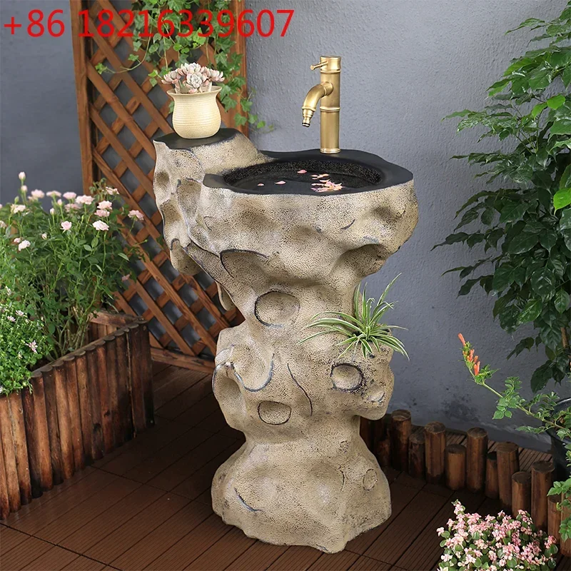 

Уличная колонная раковина для двора, умывальник для двора B&B, интегрированная умывальница для террасы на открытом воздухе