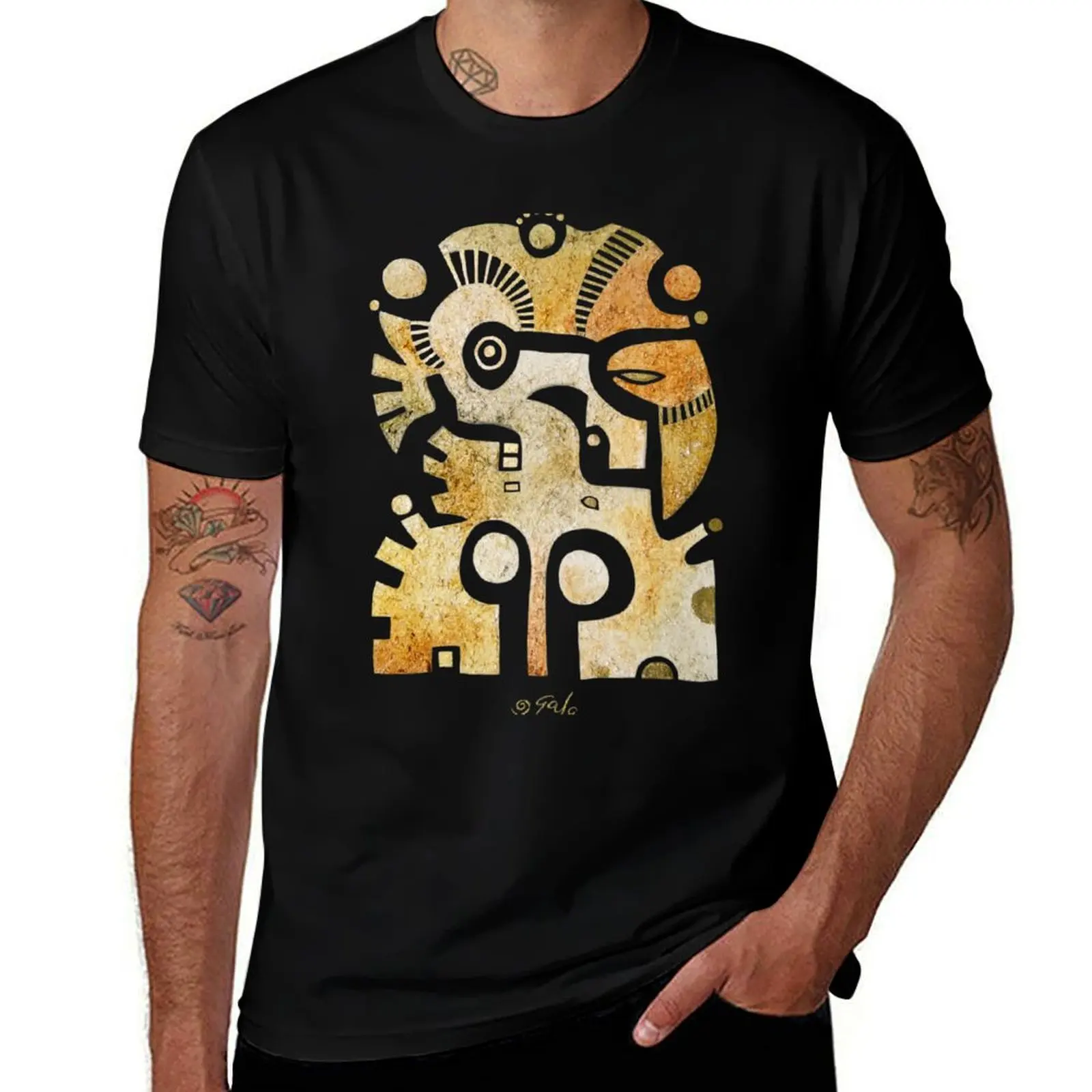 

Aztek Adler und Taube T-Shirt custom t shirt blue archive Short sleeve tee mens t shirts casual stylish