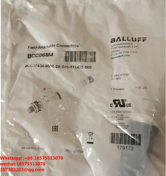 สำหรับ BALLUFF BCC06M4 BCC M434-0000-2A-000-41X475-000 Field-ติดตั้งตัวเชื่อมต่อการบินการเชื่อมต่อ