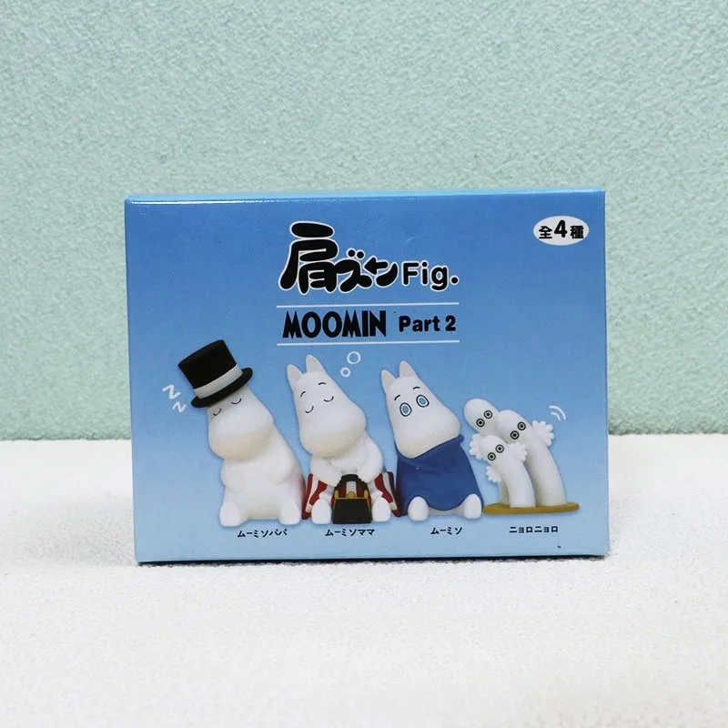 4 Uds Moomin muñecas de dibujos animados decoración Anime figura de acción Q Figural coche decoración de escritorio modelo niños regalo de cumpleaños de Navidad