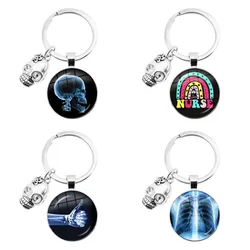 2023 Popular Nurse Doctor Medical Symbol Keychain Skeleton Accessories Jewelry Medicine Graduate Gift