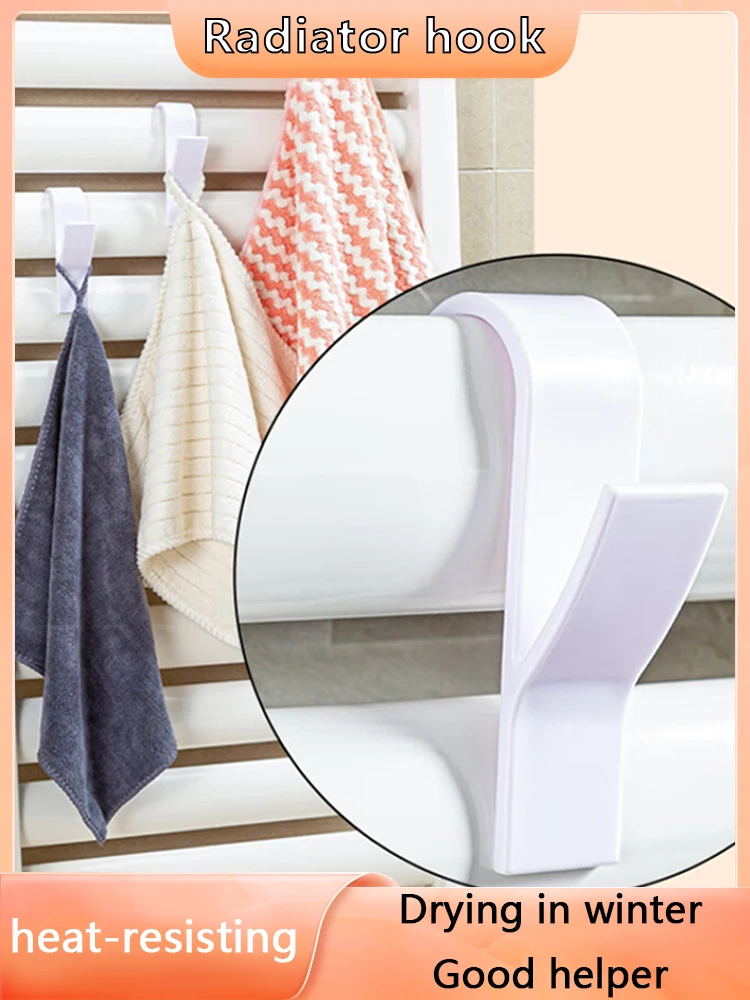 4Pcs Bathroom Hook Radiator Hooks Family Towel Rack Hooks Plastic Towel Rack Transparent Rail Radiator Hooks For Kitchen Hanging