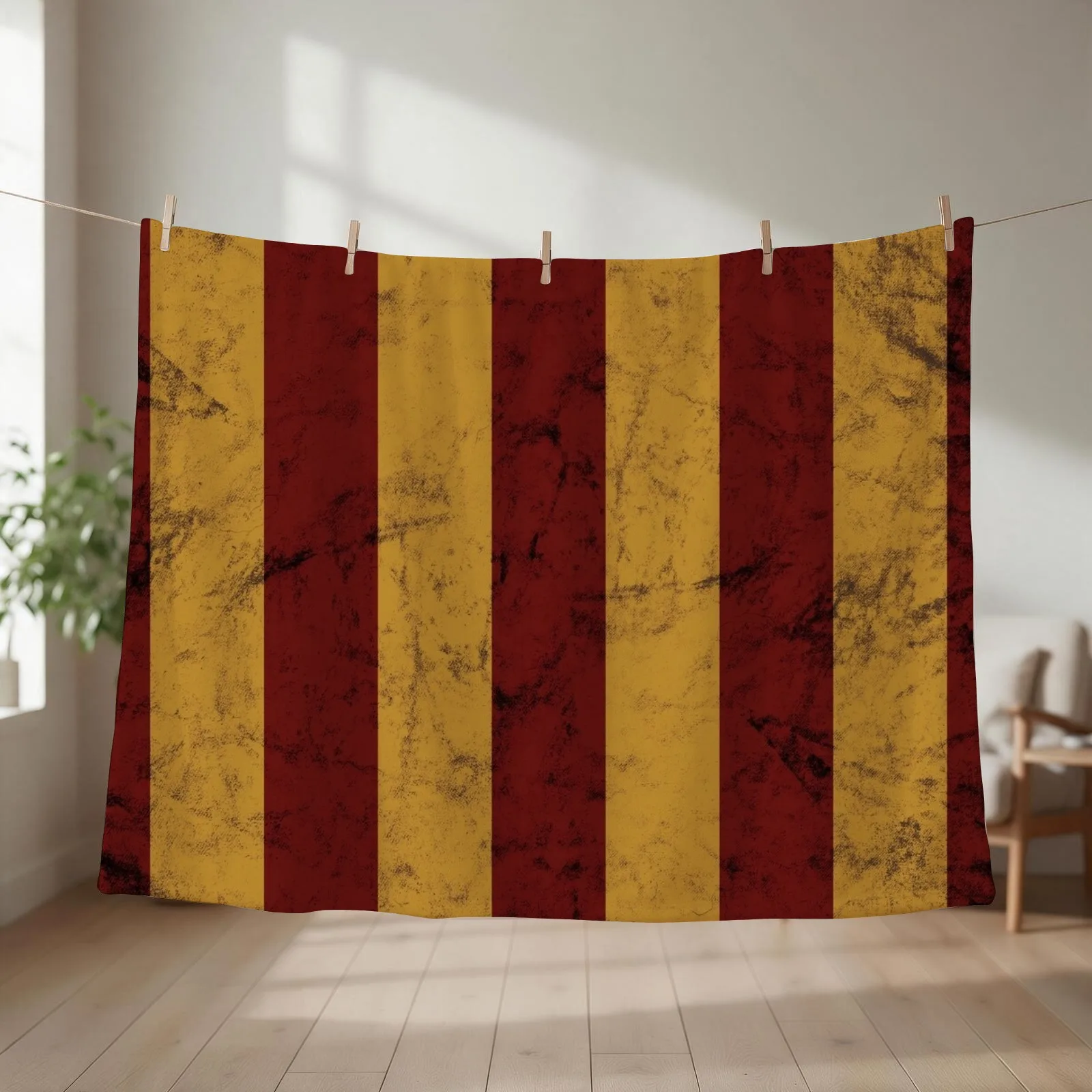 New Vintage Red and Gold Geometric Striped Pattern Throw Blanket Blankets For Sofas Single Kid'S Blankets For Baby Blankets
