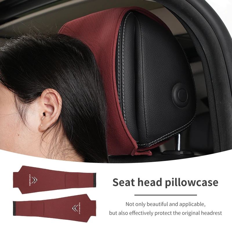 Car Headrest Cover Seat Head Rest Neck Pillow Protector For Citroen C4 C3 C5 C1 C2 Berlingo Celysee Cactus Picasso Saxo Grand