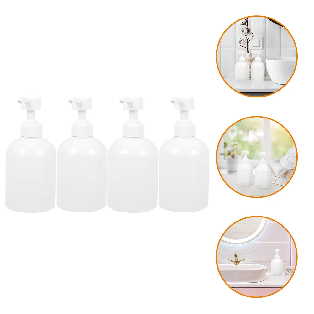 

4Pcs Refillable Pump Bottle Set Plastic Empty Lotion Shampoo Soap Dispenser Large Capacity Multipurpose Use Pump Bottle for Soap