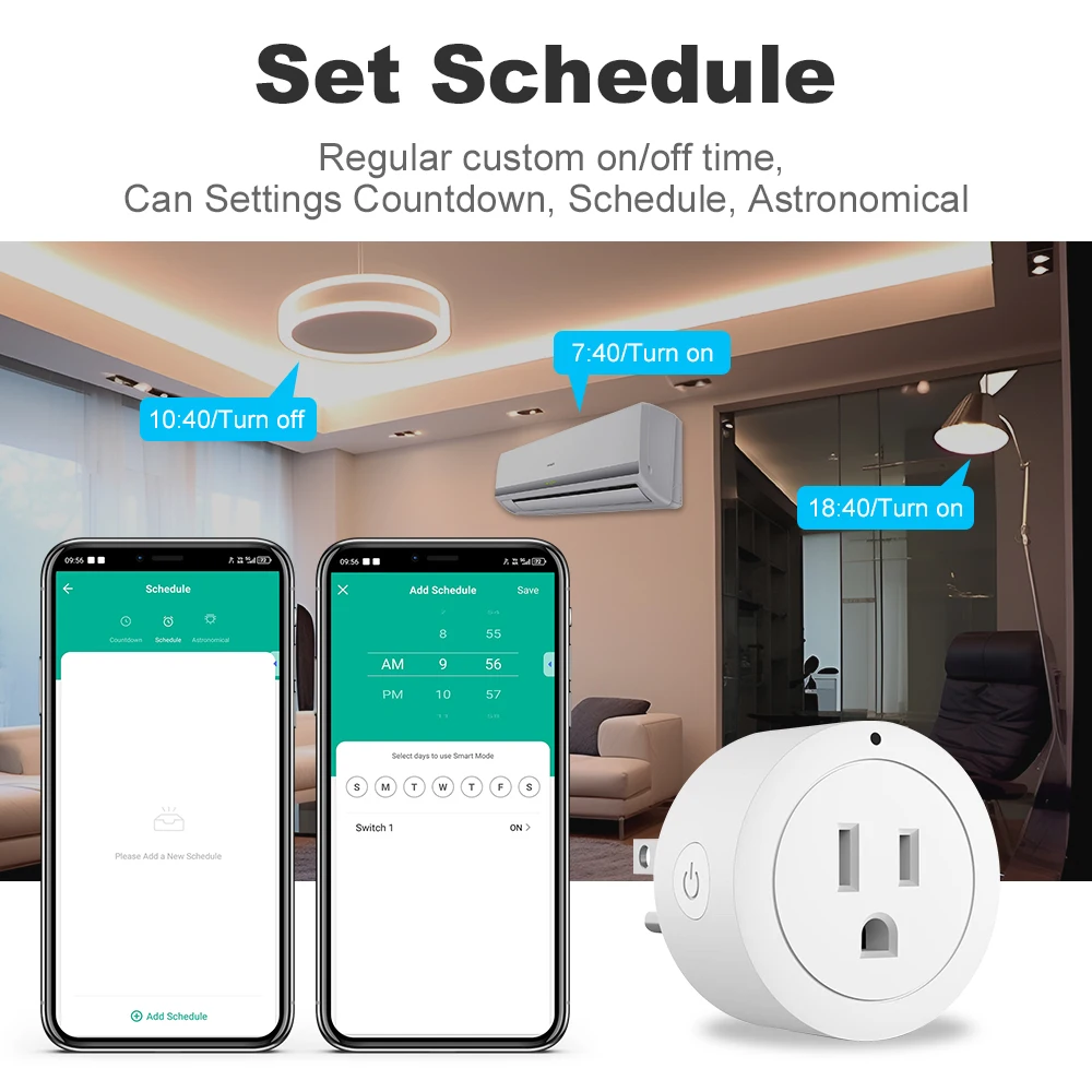 Tuya Smart Life Wifi Plug US Socket Wireless Switch Smart Home App Timer Scene Linkage Support Alexa Google Home Voice Assitant