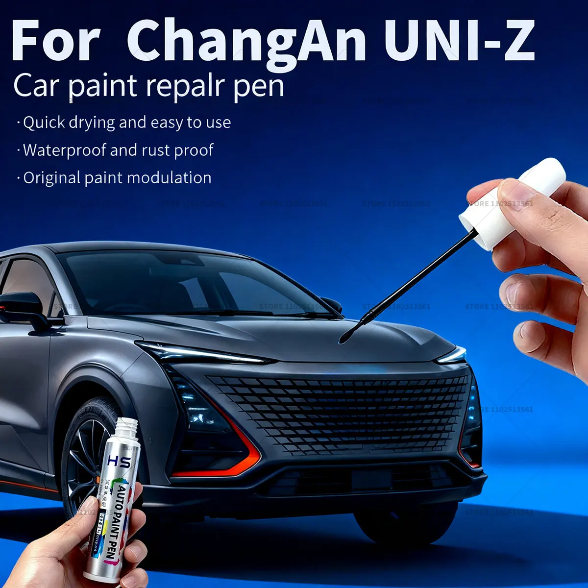 Ручка для ремонта автомобильной краски ChangAn UNI-Z, средство для удаления царапин, автоаксессуары «сделай сам», квантовый серый 143, серебристый Y68, звездный белый C05