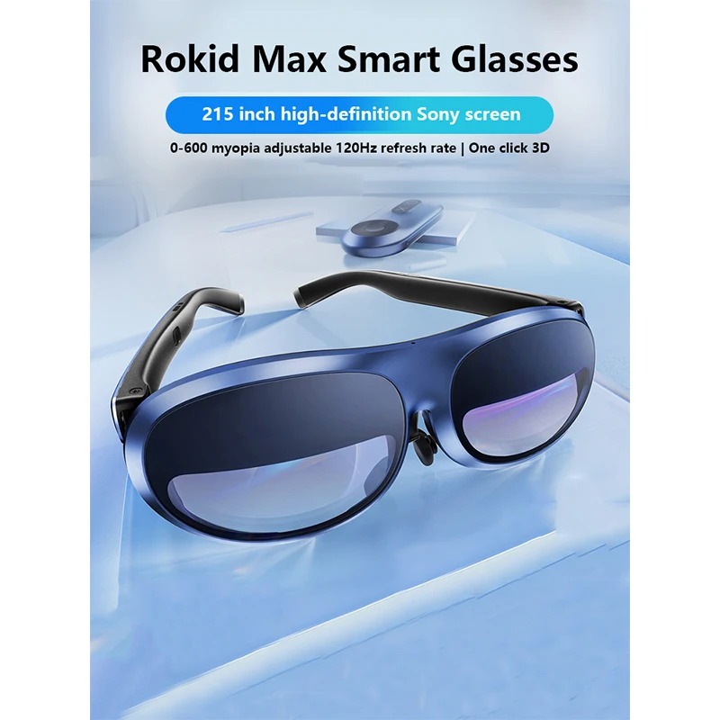 نظارات Rokid Max AR 3D الذكية الجديدة Micro OLED مقاس 215 بوصة بحد أقصى 50 °   عرض FoV للهواتف/Switch/PS5/Xbox/PC VR الكل في واحد متوفر في المخزون