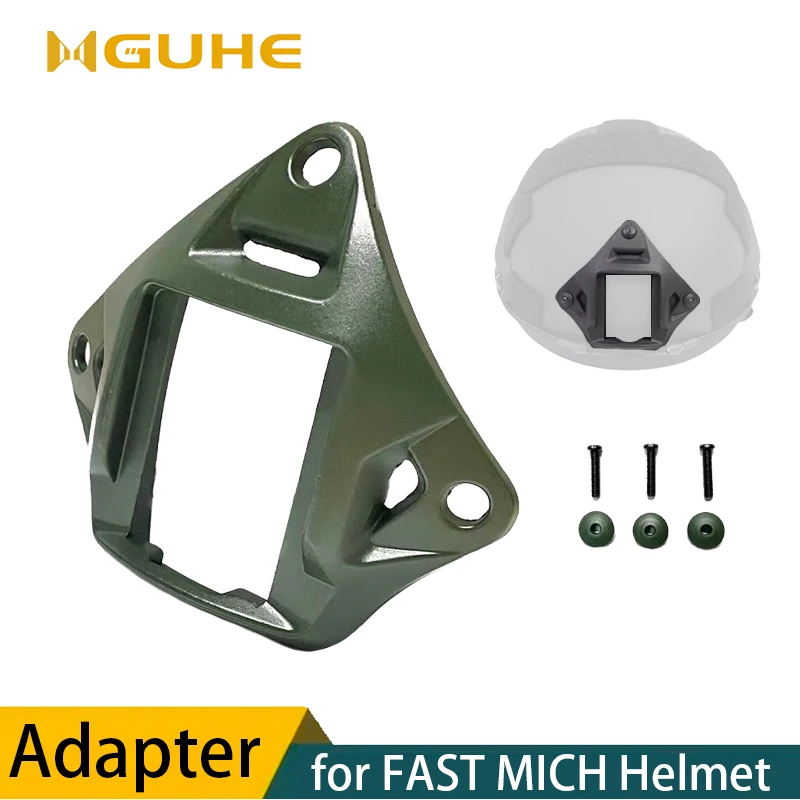 FAST MICH Helmet NVG Mount Base Adapter Shroud with 3-Hole Aluminum Alloy Helmet NVG Base for CS Helmets NVG Mounting