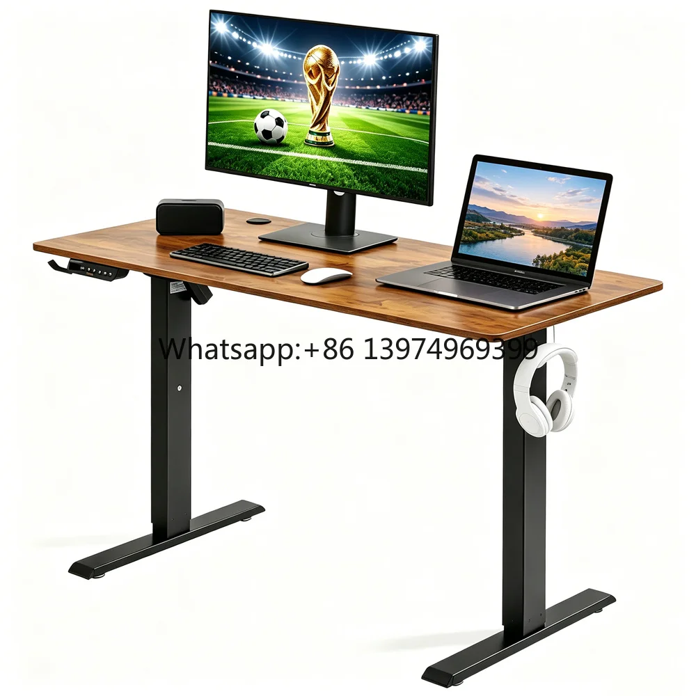 Rectangle 3 Stage Adjustable Leg Electric Dual Motor Desk Height Adjustable Office Standing Table Lift Modern for SAA Australia