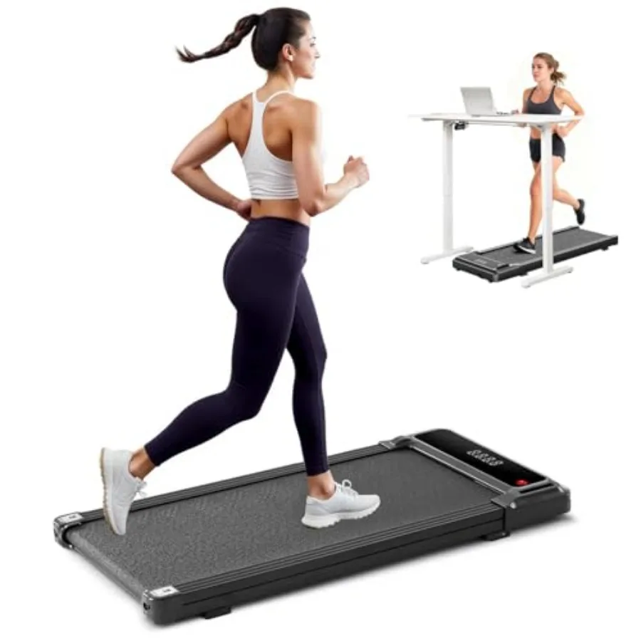 

Under Desk Treadmill Portable Compact Electric Walking Treadmill with Remote Control for Home Office Quiet Fitness Machine in B