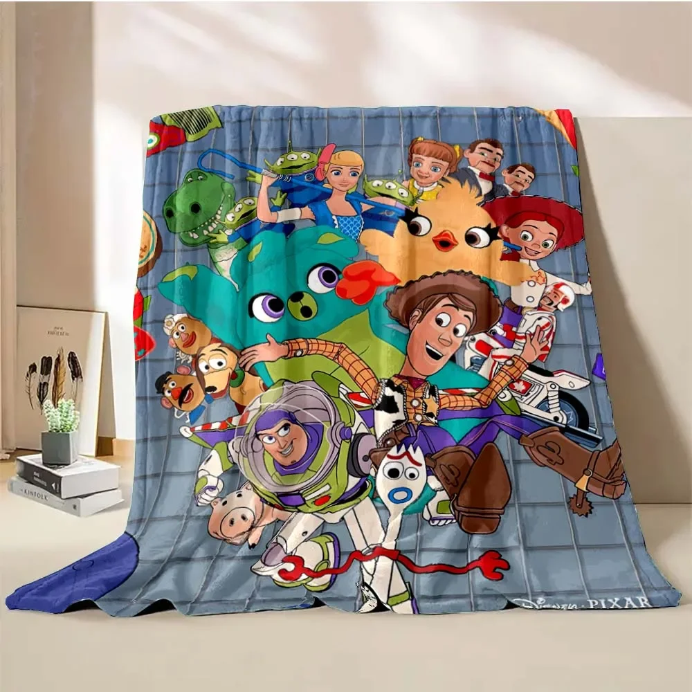 Toy Story Cartoon Blanket Warm Soft Fluffy Throw King Size Luxury Throw Kid Adult Sofa Bed Blanket Cover Travel Throw Gift