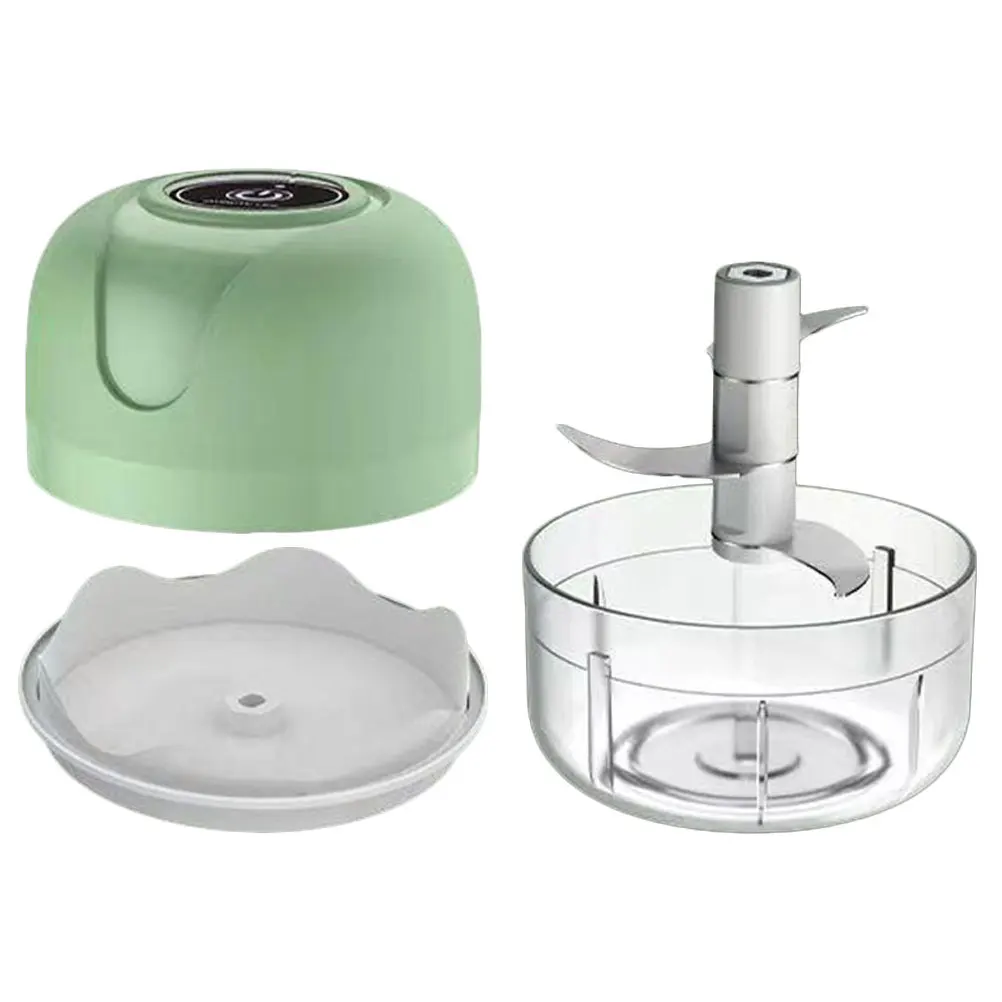 

100ml Electric Garlic Masher Portable Mini Chopper Stainless Steel Vegetable Mincer for Home and Camping