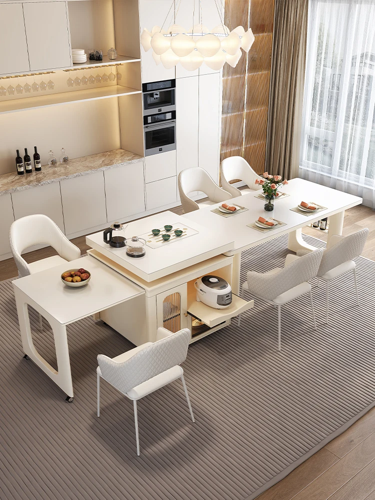 Cremefarbener Wind Rock Plate Insel tisch mit einem Stück drehbar