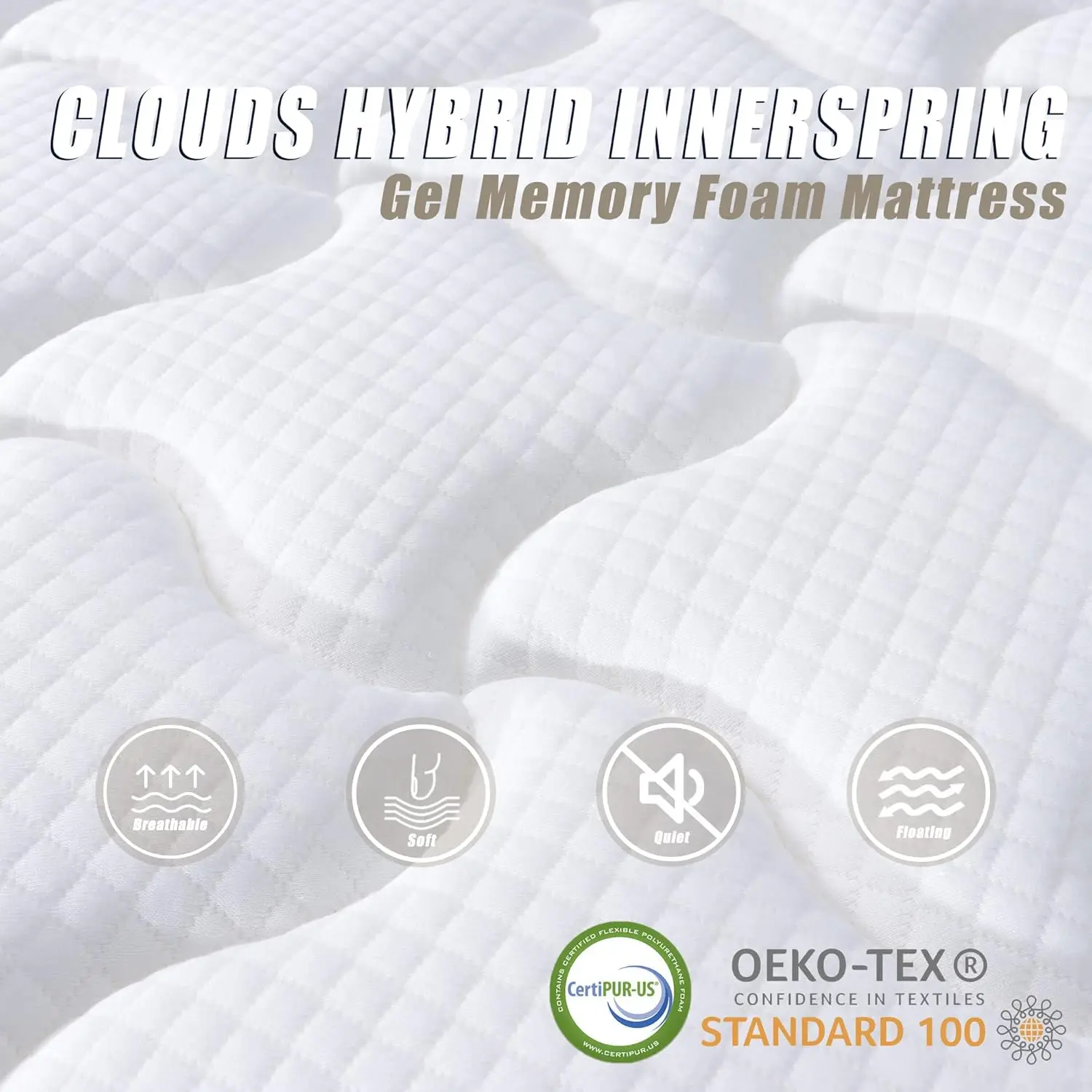 Deep Sleep Queen Mattress 10 Inch in a Box Cloud Euro Top Soft Hybrid Mattress Memory Foam Pocket Innerspring Mattresses