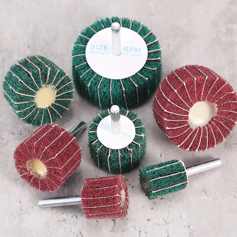 1 قطعة عجلة تلميع تلميع رفرف 120 #   180 #   240 #   320 #   حصى النايلون تجوب قرص جلخ الخشب المعدني 6 مم عرقوب