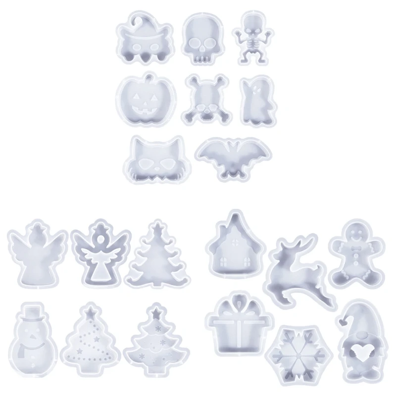 

6/8Pcs Halloween Christmas Moulds for Epoxy Resin, Decoration