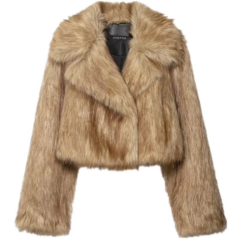 Faionable ort تأثير الفراء الاصطناعي ملابس خارجية وصول جديد شتاء 2025 ملابس نسائية متعددة الاستخدامات دافئة طويلة Sve Flip Co... #5