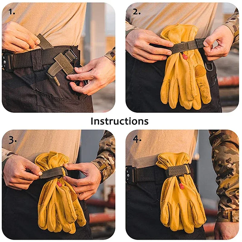 EDC Multi-purpose Nylon Gloves Hook Work Gloves Safety Clip Outdoor Tactical Climbing Rope Anti-lost Camping Hanging Buck