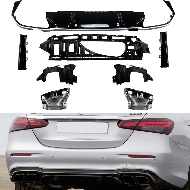 

2021 To Up For Benz E Class W213 E200 E260 E300 AMG Sport Sedan E63 Look Style Rear Bumper Lip Diffuser Spoiler Body Kit