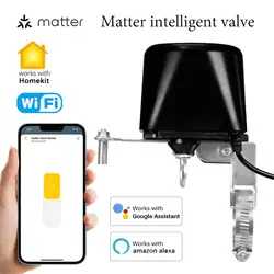 WiFi Smart Water and Gás Valve, Matter Homekit, Voice Control, Funciona com Alexa, Google Home, UE, EUA, Reino Unido