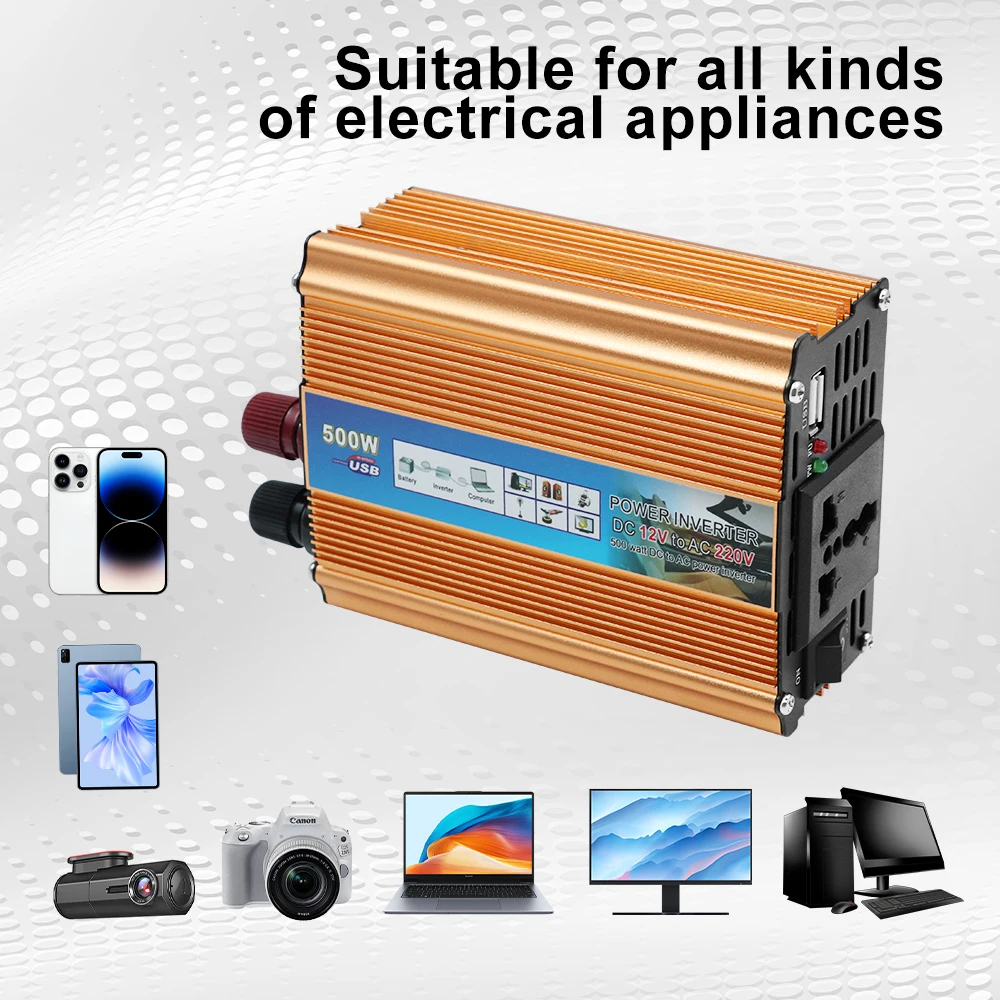 Auto Power Supply Inverter Car Power Inverter 500W DC 12V To AC 220V Battery Converter Car Accessories USB Voltage Transformer view 6