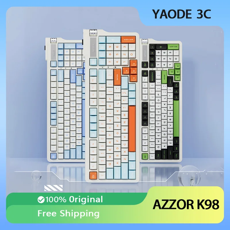 

AZZOR K98 Mechanical Keyboard Wireless Tri Mode Multifunctional Roller Custom RGB Hot Swap Gasket Office PC Gaming Accessories