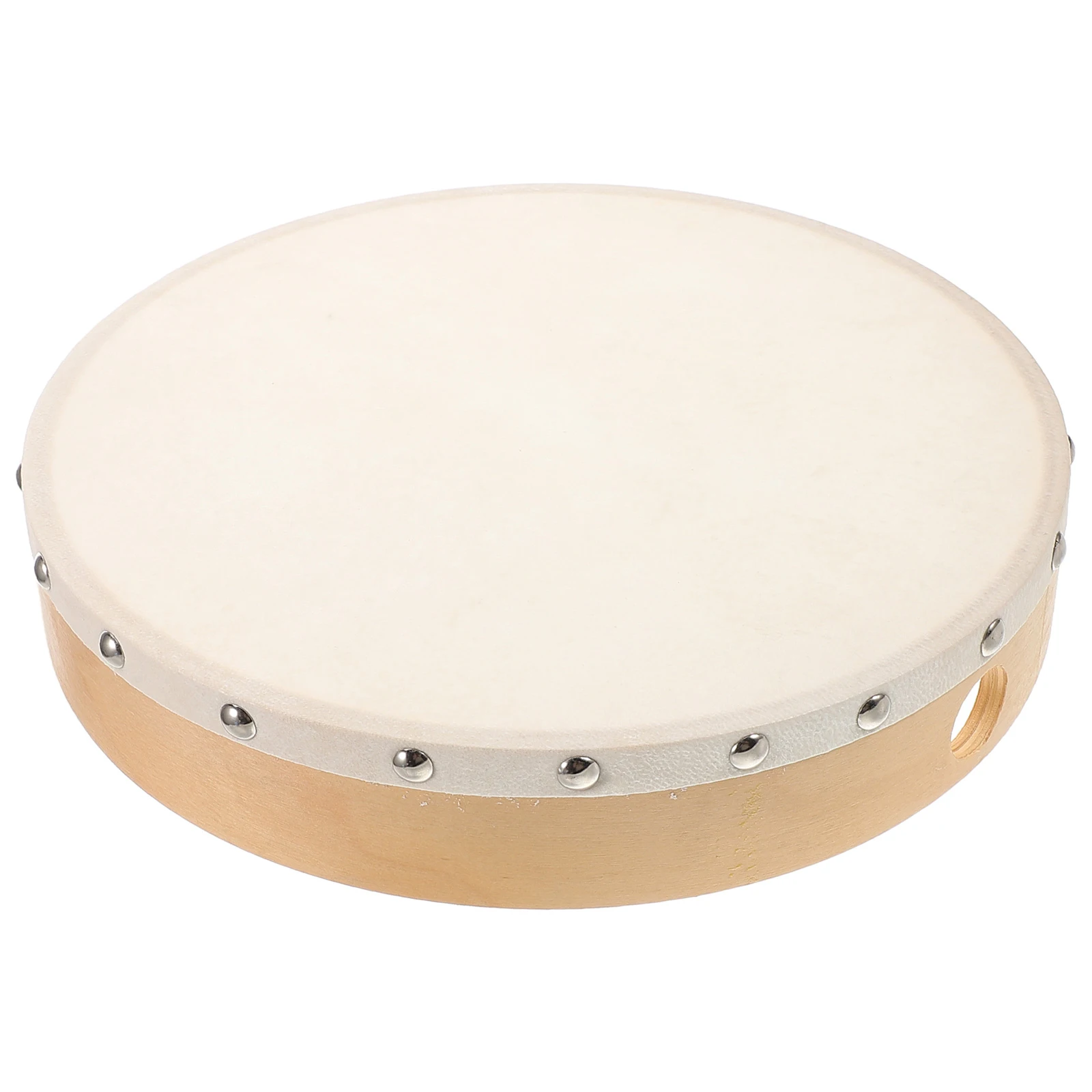 

10 Inch Sheepskin Hand Drum for Kids Music Education Cultural Folk Percussion Instrument Goat Skin Drum Beginner Portable Round