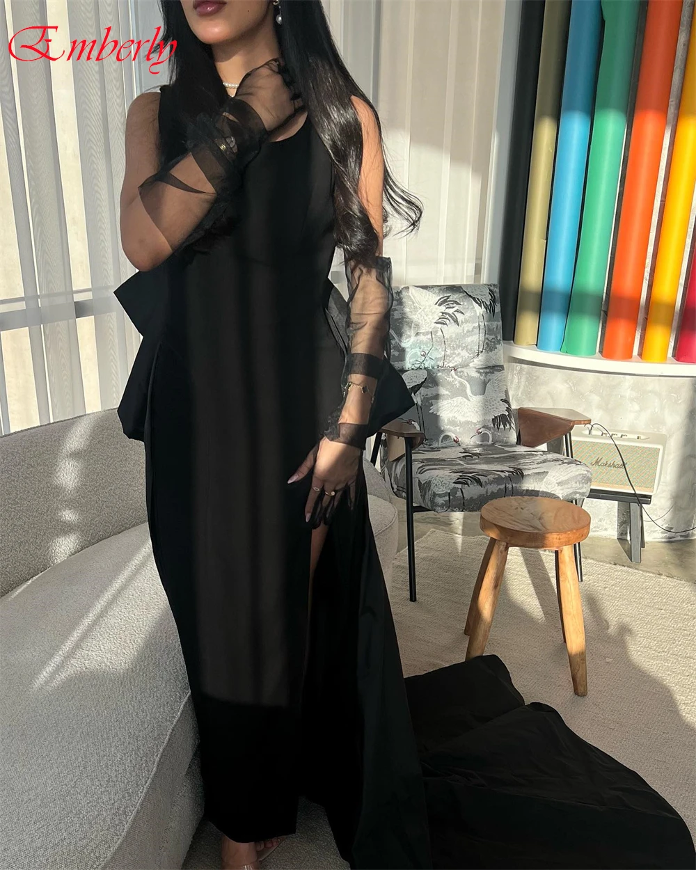 Robe de soirée droite en jersey de haute qualité, personnalisée, classique, col rond, robes de bal gracieuses avec traîne chapelle, robes d'occasion spéciale