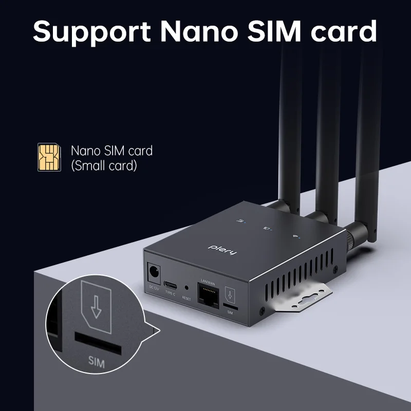 PLERY 4G LTE Routers 2.4G EU Plug 300Mbps WiFi6 Router Portable Internet Device Nano SIM Card LAN/WAN Port For IP Camera Eurasia