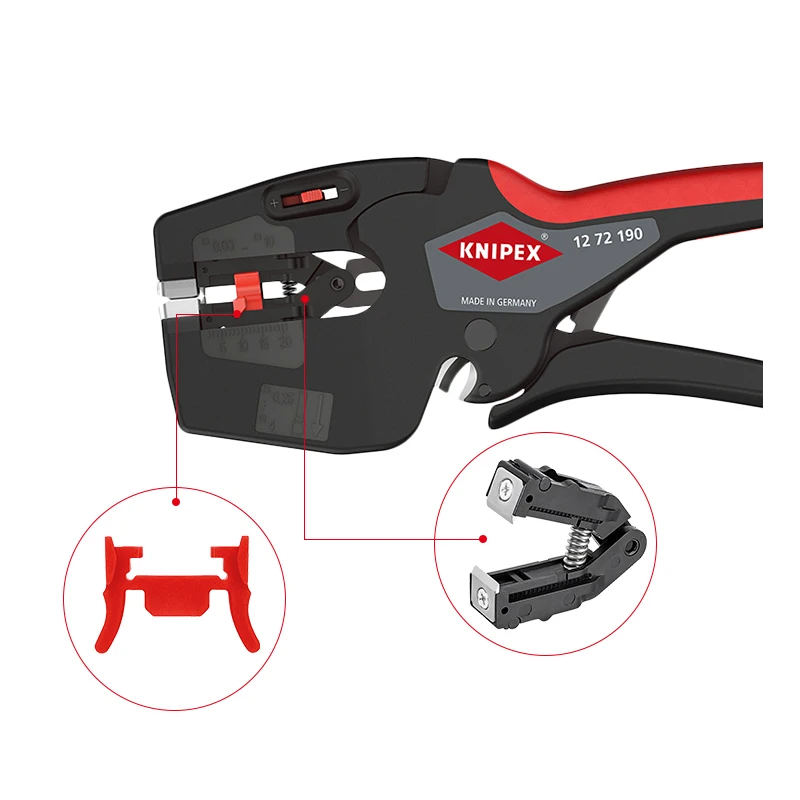 KNIPEX NexStrip 1272190 Automatic Wire Stripper 190 mm Multi-Tool for Electricians with Non-slip Plastic Grips