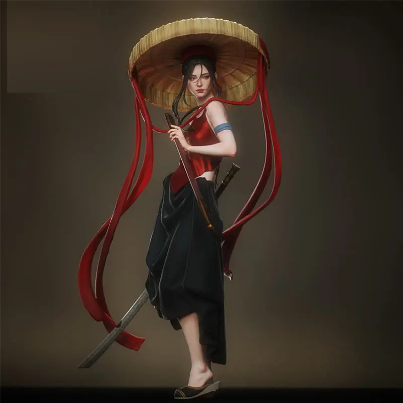 24cm-science-6229-vietnamese-swordsman-3d-print-movie-character-model-kit-unassembled-unpainted-custom-jigsaw-puzzle-gk-figure