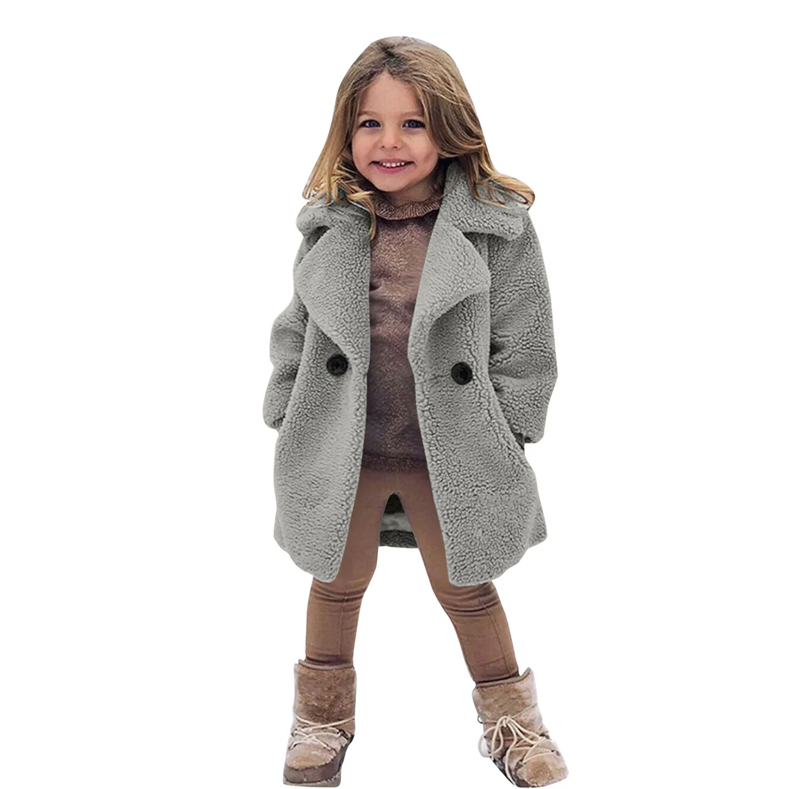 New Winter Plush Style Winter Girls Jacket Fashion Padded Lining Keep Warm Hooded Coat For Kids Children Birthday Present