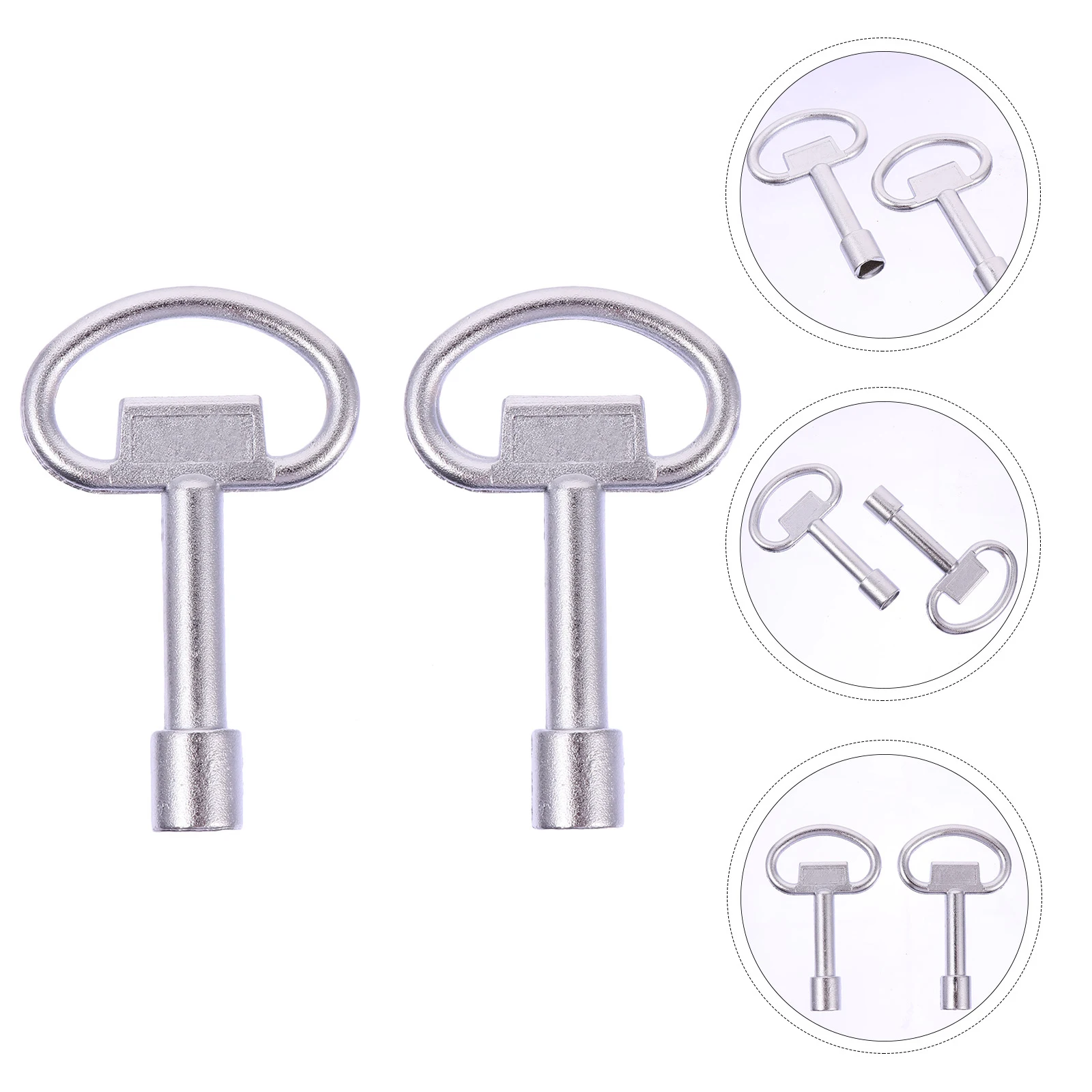 

2 Pcs Cabinet Door Key Elevator Valve Triangular Keys Parts Zinc Alloy Electric Multifunction Wrench