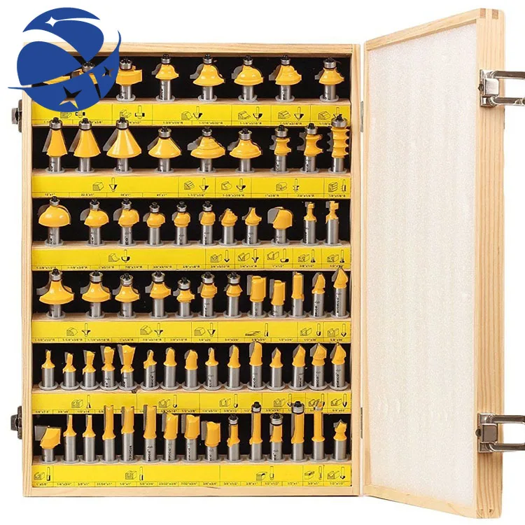 

yyhc 70 Pcs 1/2 Inch Tungsten Carbide Wood Router Bit Set for WoodWorking wood case