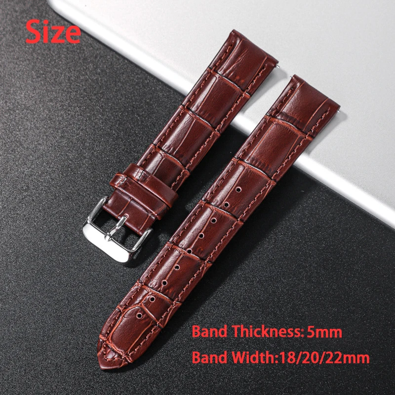 18/20/22/mm Crocodile Pattern Leather Watchbands Watch Accessories Luxury High Quality Leather Watch Belt Fashion Men Watch Band