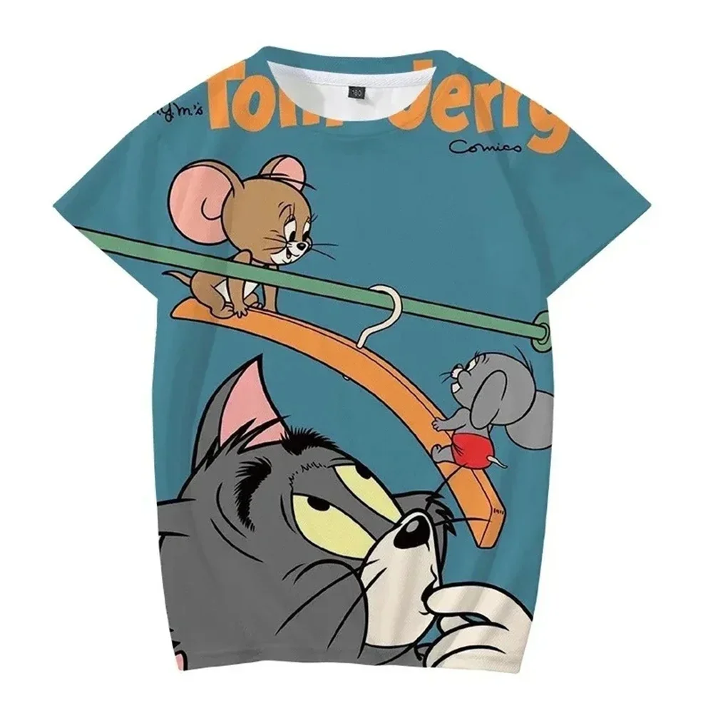 

3d Print Tom and Jerry Cartoon Children's T-shirt Short Sleeve Children's Daily Casual Comfortable T Shirt Kids Adults Clothing