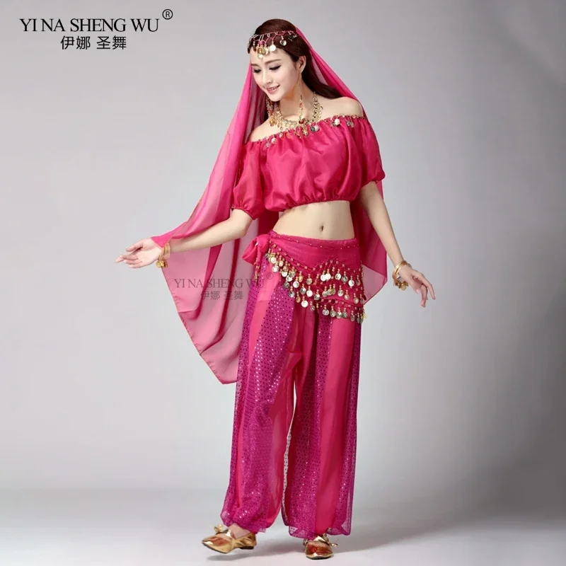 Vêtements de spectacle de danse Bollywood, ensemble de Costumes de danse du ventre indien pour femmes, Costume de danse du ventre en mousseline de soie, Costumes de danse Bollywood