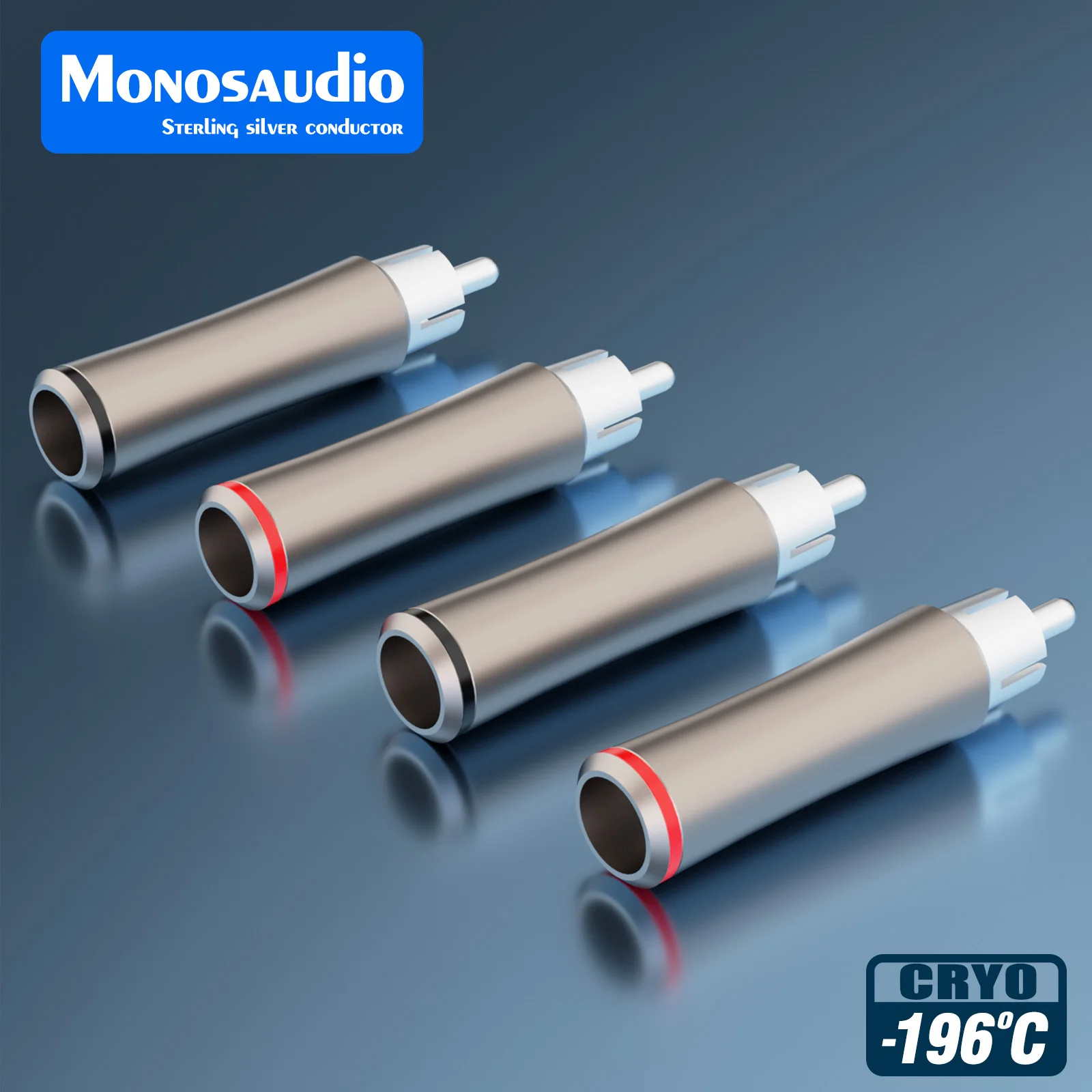 

Monosaudio R211AG Pure silver rca plug Connector Pure Silver Solid AG RCA Plug for Audio Cable Solder RCA PLUGS Fit Max Wire 9MM