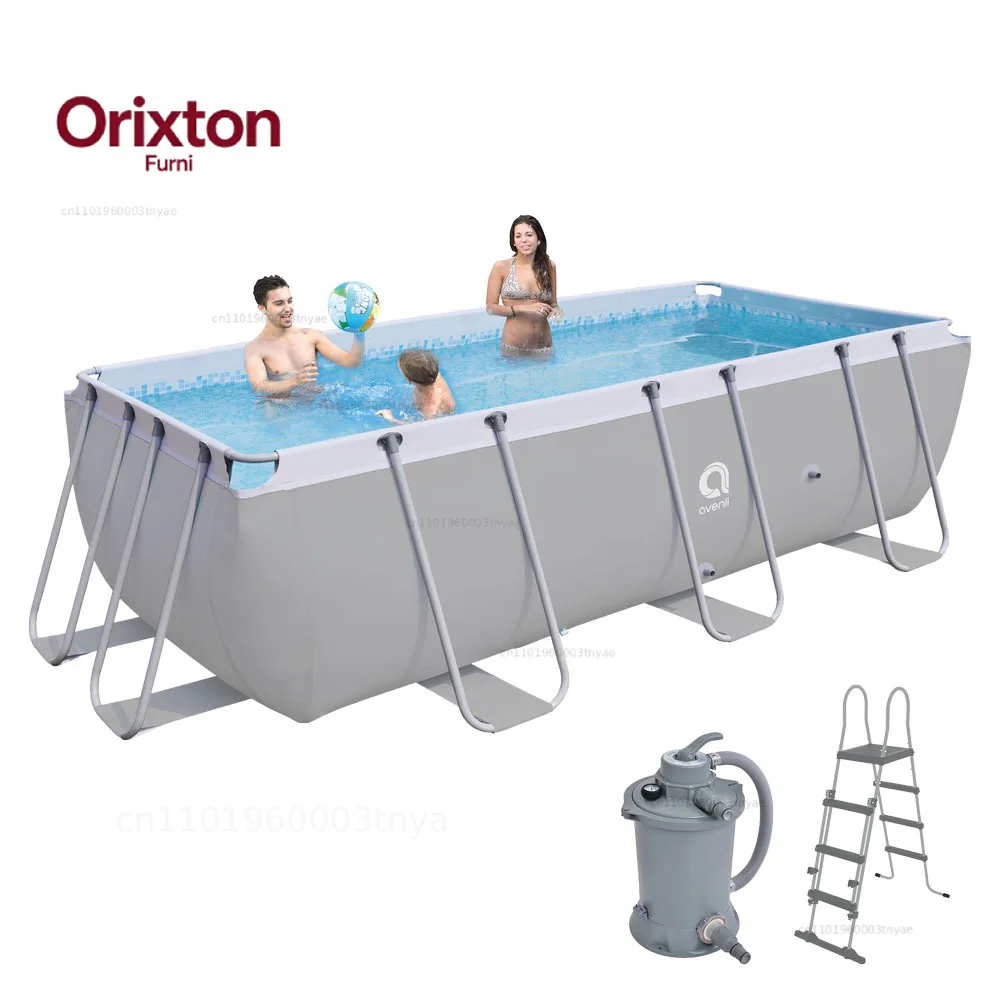 Best Selling Large Size 4.0mX2.07mX1.22m Rectangular Metal Frame Above Ground Pool Piscina For Outdoor Garden