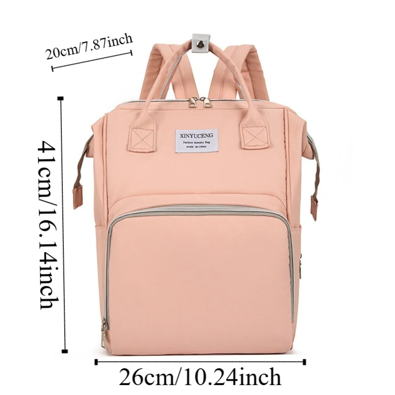 Mochila multifuncional para mamãe, tecido oxford, cor sólida, bolsa de fraldas para bebês, grande capacidade, resistente ao desgaste, bolsa de ombro para mamãe