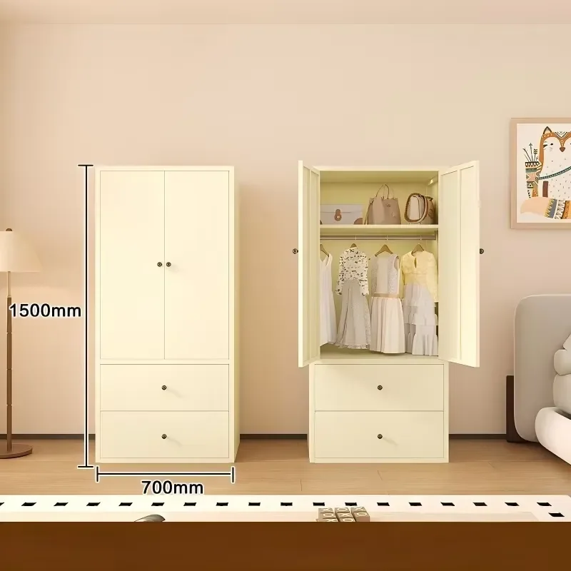 Steel Locker for Kids Bedroom Storage Cabinet Easy Assemble Metal Wardrobe Furniture New Color