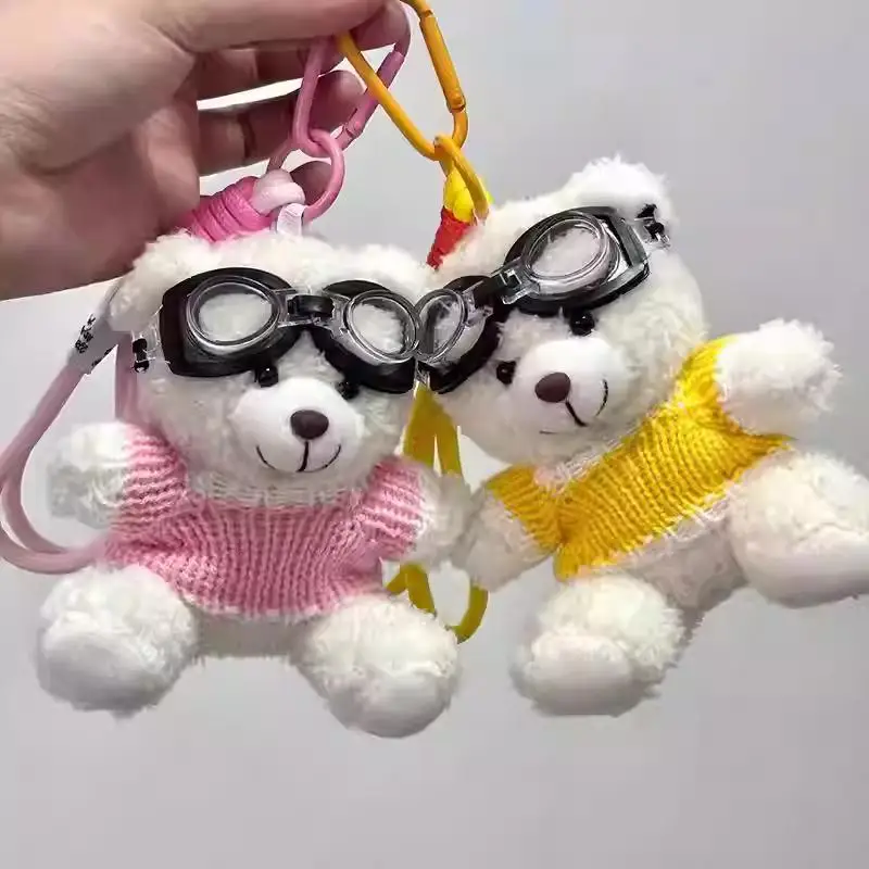 1 Stück niedlicher Plüschbär-Anhänger, Rucksack-Dekoration, Cartoon-Braunbär-Puppe, Plüsch-Schlüsselanhänger, Taschenanhänger, DIY-Zubehör – Detail 5